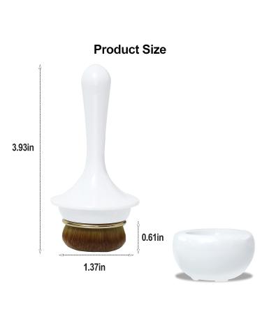 Flat Top Kabuki Makeup Brush - Ideal for Liquid Foundation, Powder, Cream Contour - White02 - Buy Online on GoSupps.com