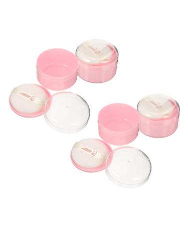 SECFOU 4pcs Box Body Powder Puff Box Baby Powders Travel Dispenser Travel Baby Powder Travel Powder Container Empty Makeup Powder Container After-Bath Puff Box Empty Powder Box Pink Baby Pink 8x6cm