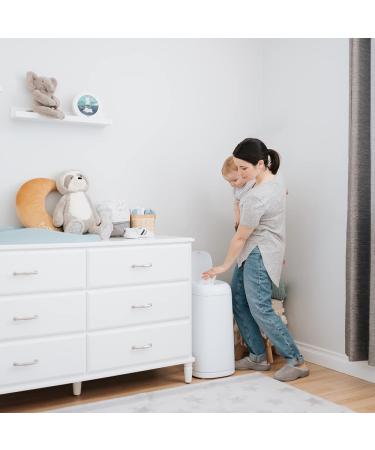 Angelcare Diaper Pail with 3 Refill Packs - Odor Control High Capacity Antibacterial Waste Bin - Easy Use in White - Buy Online on GoSupps.com