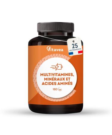 Multivitamins and Minerals | 25 Nutrients Including Vitamin A B C D E Zinc and Iron | 180 Tablets | Immunity Fatigue Hair Skin | Multivitamins for Men and Women | Made in France | Vitavea
