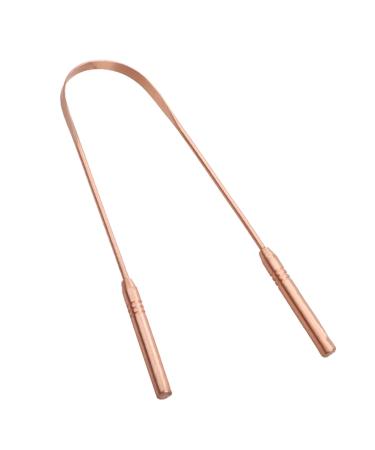 Verdant touch tongue cleaning tool copper tongue scraper with case tongue coating cleaning brush bad breath reducing tools