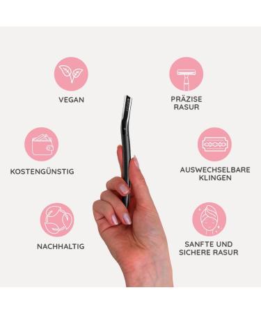 Mylily Metallic Black Eyebrow Razor for Women | Facial & Dermaplaning Razor | Precision Eyebrow Knife for Smooth Skin - Buy Online on GoSupps.com