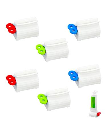 Tuben squeezer 6 pieces squeezer tube press rolling tube toothpaste quets simple toothpaste tube squeezer for hand cream or mustard 3 color