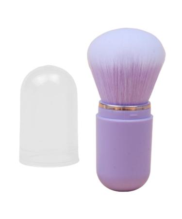 Fellflying Retractable Makeup Brushes | Travel Powder Brush Portable Face Brush with Lid for Foundation Blush Bronzer & Powder Travel Friendly purple