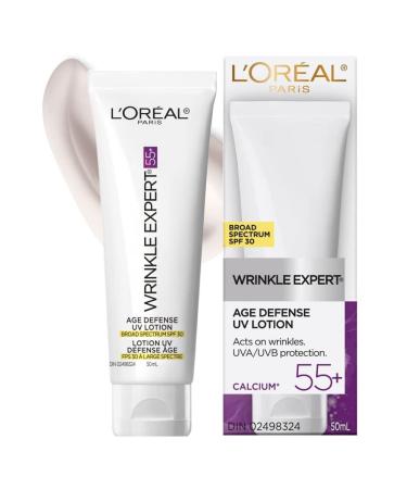 L'Oreal Paris Anti-Aging SPF 30 Lotion 55+ Day Skincare Wrinkle Expert UV Lotion With Calcium to reduce the Look of Wrinkles 50mL 55+ Day Cream SPF 30 - 50mL