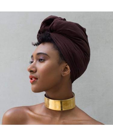 DRESHOW Hair Wrap for Black Women with Natural Hair Large Stretch Soft Edge Scarves for Braids Dreadlocks 1 Pc 39-brown 1 - Buy Online on GoSupps.com