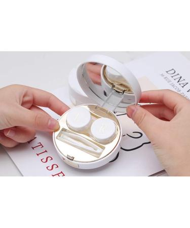 Exceart Gold Contact Lens Case - Travel Container with Mirror Tweezers & Lens Pen for Safe Storage - Buy Online on GoSupps.com