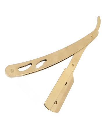 Premium Stainless Steel Face Razor & Neck Cutter - Foldable Manual Beard Knife Holder (Single Blade Straight Edge) - Buy Online on GoSupps.com