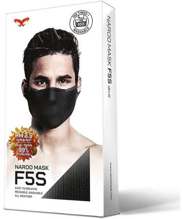 Naroo F5S 2-in-1 Reversible Dust Filtering Face Mask - Breathable White Sports Mask for Running Hiking & Cycling - Buy Online on GoSupps.com