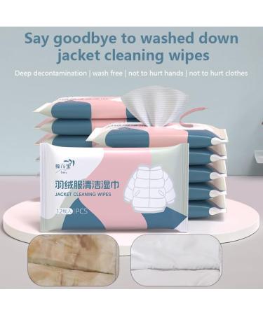 12Pcs/Bag Oil Stain Removal Wash-free Wet Wipes For Down Coat Clothes Cleaning Portable Cleaning Wipes Quickly Remove Stain - Buy Online on GoSupps.com
