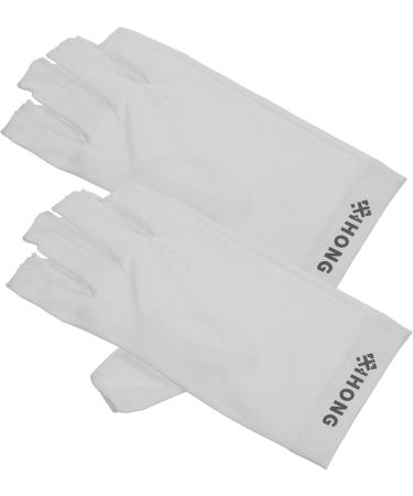 Healeved 2 Pairs Uv Gloves Nail Dryer Uv Glove Gel Manicure Gloves Fingerless Manicure Gloves Uv Shield Gloves Nail Gel Uv Nail Gloves Lamp Fabric Anti-uv White Women's - Buy Online on GoSupps.com