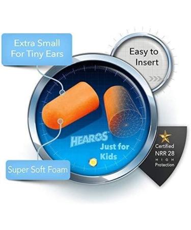 Hearos Just for Kids NRR 28 Foam Ear Plugs - Extra Small Corded Hearing Protection (3 Pairs) with Storage Case - Buy Online on GoSupps.com