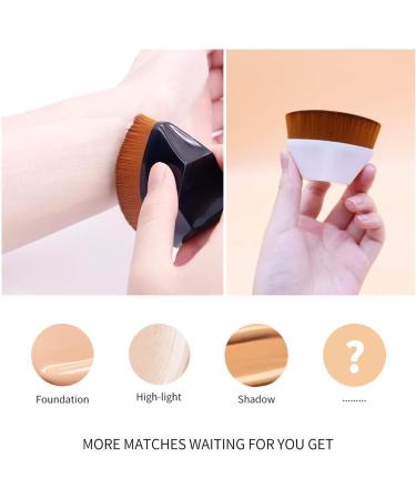 2PCS Foundation Makeup Brush Flat Top Kabuki Face Blush Liquid Powder Foundation Brush Portable Cosmetic Brush for Blending Liquid Cream or Flawless Powder Cosmetics with Bonus Protective Case - Buy Online on GoSupps.com