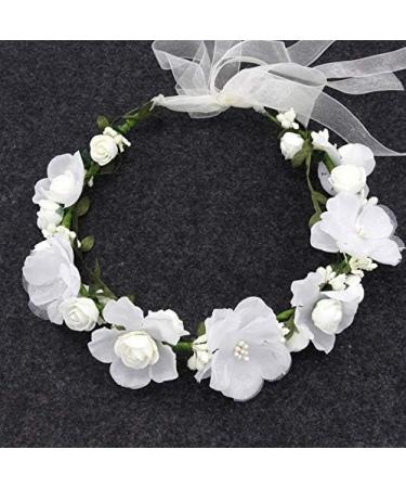 Flower Crown Flower Headband Floral Garland Headbands Boho Rose Head Band Women Lady Girl Hairband Wreaths Garlands for Hat Ornament Party Festival Beach Travle Bridal Wedding Hair Accessories - Buy Online on GoSupps.com
