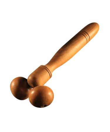 Gleavi 2st massage roll V-shape face roll eye fatigue front roller made of metal face massage made of wood eye massage devices yoga relaxation rod 3D skin care acupuncture ward wooden 19 5 2cmx2pcs wood colorx2stk