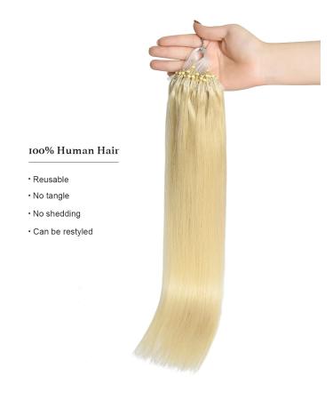 Parxitn Microring Extensions - 50g Real Human Hair 50 Pieces 50cm Warm Platinum Blonde (#60) - Micro Loop Hair Extensions for Seamless Volume - Buy Online on GoSupps.com