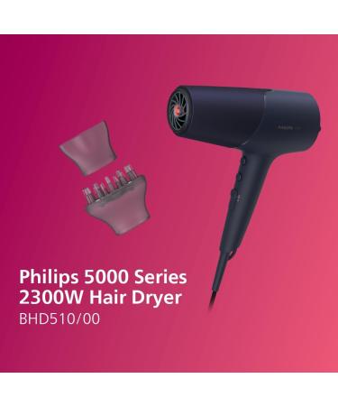 Buy Philips 5000 Series Hair Dryer BHD510/00 - Thermoshield Technology 2300W 3 Heat & 2 Speed Levels - Stylish Blue Metallic - Fast International Shipping - Buy Online on GoSupps.com