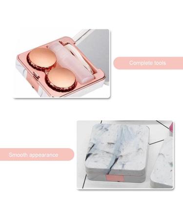 Feisidunwsf Marble Contact Lens Case - Portable Mini Holder with Mirror for Travel & Outdoor Activities - Buy Online on GoSupps.com