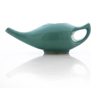 2activelife 225ml Turquoise Ceramic Neti Pot for Sinus Rinse | Premium Grade, Dishwasher Safe | Includes 5 Sachets of Neti Salt - Buy Online on GoSupps.com
