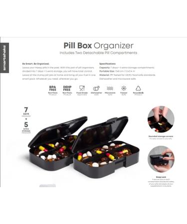 Smartshake DC Comic Pill Box Organizer (Pack of 2) - Portable BPA Free 7-Day Pill Case for Travel & Vitamins - Supergirl Design - Buy Online on GoSupps.com