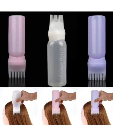 Hair Dye Bottle 160ML Shampoo Bottle Hair Comb Applicator Bottle Brush Bottle for Hair Dyeing Tool Style 3 Hair Oil Applicator Pink - Buy Online on GoSupps.com