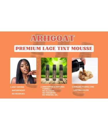 ARHGOAT Premium Lace Tint Mousse - Waterproof, Fast Drying, No Residue Formula - Medium Brown, 7.06 oz - Buy Online on GoSupps.com
