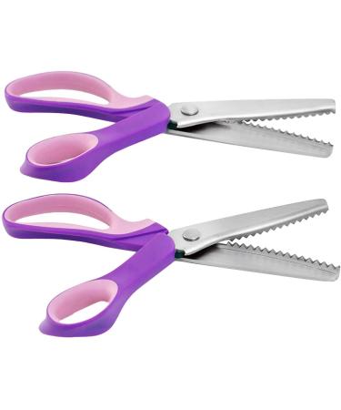 Pinking Shears Scissors for Fabric  2-Piece Bundle of Zig Zag Scissors & Scalloped Pinking Shears | 100% Stainless Steel Sewing Pinking Shears for Fabric Cutting  Ideal Craft Scissors Decorative Edge Zigzag and Scallop S... - Buy Online on GoSupps.com
