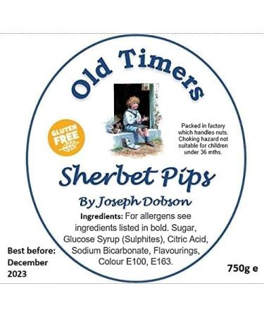 Fruit Flavoured Sherbet Pips by Joseph Dobson in Reusable Victorian Style Plastic Jar 970 millilitres 750 grams - Buy Online on GoSupps.com