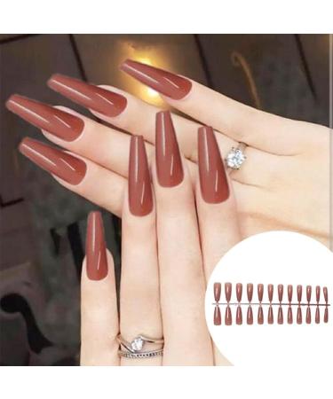 kawehiop 24 Pieces Extra Long Press on Nails Artificial DIY Solid French Graceful Colour-fast Nail for Manicure Salons Art - Buy Online on GoSupps.com