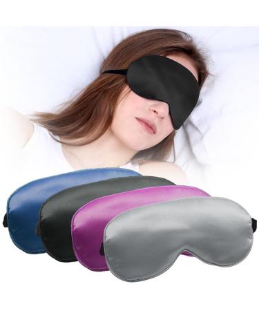 Sleep Mask 4 Silk Dark Eye Mask for Sleeping High Light Blocking Beauty Light-Blocking Eye Mask with Adjustable Strap Smooth Soft Eye Mask for Women Men
