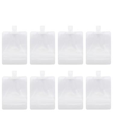 RIIEYOCA 8 Piece Portable Fluid Packing Bag Refillable Travel Pouches Clear Plastic Empty Packaging bag for Shampoo/Shower Gel/Hand Sanitizer/Cosmetic Divide Bag(200ml)