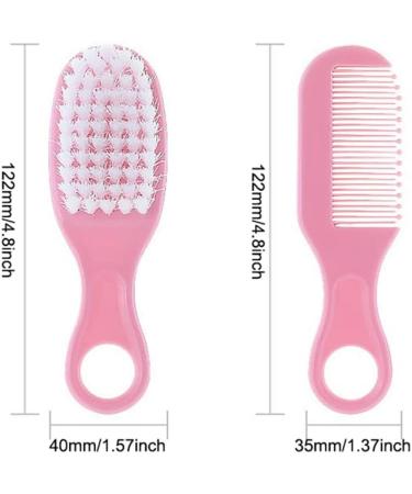 Meokro Baby Hair Brush Comb - Gentle ABS Nylon Massage Tool for Baby Pink - Buy Online on GoSupps.com