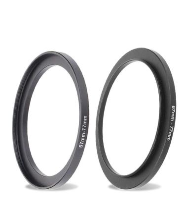 67mm-77mm Lens-Filter Step Up Adapter Ring 67mm Lens to 77mm Filter Hood Lens Converter and Other Accessories(2 Packs) Fire Rock Aviation Aluminum Alloy Ring