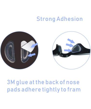Silicone Eyeglass Nose Pads - Hypo-allergenic Adhesive Nose Grips for Glasses and Sunglasses (12 Pairs) - Buy Online on GoSupps.com