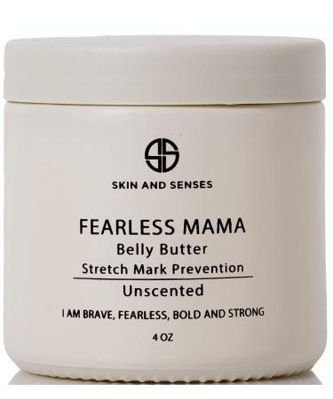 Fearless MaMa Stretch Mark Prevention Belly Butter for Pregnancy (Unscented) - 100% Natural Loaded With Ingredients That Nourish  Moisturize & Heal The Skin. Stretch Marks & Scars Defense (Unscented)