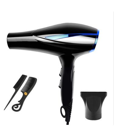 2000W Professional Hair Dryer High Power Hair Dryer Salon Hairdryer Sets Salon Lightweight Blow Dryer with Airflow Concentrator and Comb 2 Speed and 3 Heat Hairdryer Fast for Home or Salon B Small