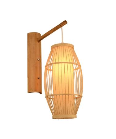 Handmade Bamboo Wall Lamp for Bedroom Living and Dining Room Balcony Hallway (Color : Style 4) (Style 1)