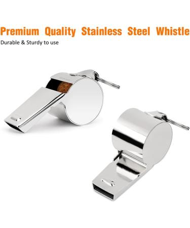 Golvery Metal Referee Coach Whistle - Stainless Steel with Lanyard | Crisp Sound for Sports & Lifeguard Protection - Silver - Buy Online on GoSupps.com