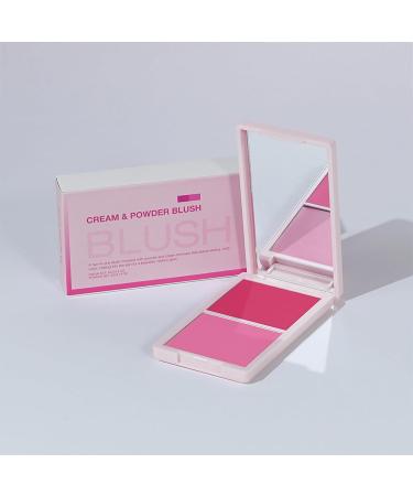 Bestvisse 2 in 1 Cream and Powder Blush Palette Compact Makeup for Long-Lasting Natural Color and Smooth Application - Buy Online on GoSupps.com