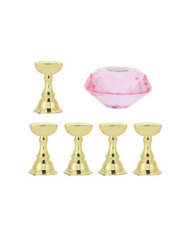 Nail tip exercise stand decaim nail holder false nail tip exercise stand crystal base holder nail art display manicure (pink base set)