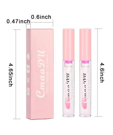 Evpct 2Pcs Clear Color Changing Lip Gloss Set for Women Girls - Pink Mood Lip Oil Balm Stain Glaze Pack, Hydrating Formula - 0.21 Fl Oz (Pack of 1) - Buy Online on GoSupps.com