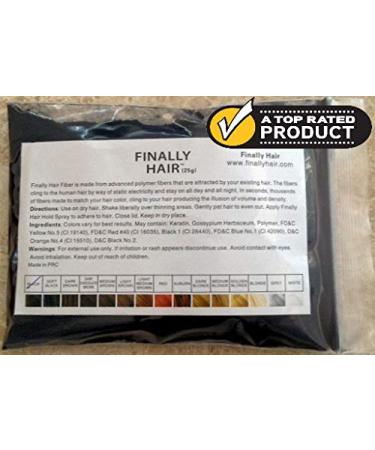 Hair Building Fibers Black 25 Grams Refill Your Existing Bottle. Highest Grade Fiber By Finally Hair (Black)