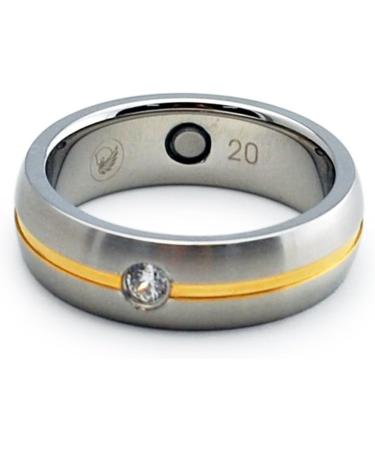 Magnetic Gold Line Solitaire Ring | Magnetix Vintage Fashion Bicolor Jewelry with Swarovski Crystal | Shop Now - Buy Online on GoSupps.com