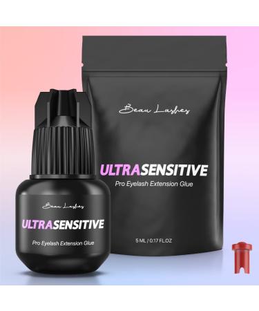 Professional Grade Sensitive Eyelash Extension Glue | Fast Drying Black Adhesive for Long Lasting Lash Extensions | 6 Weeks Retention - Buy Online on GoSupps.com