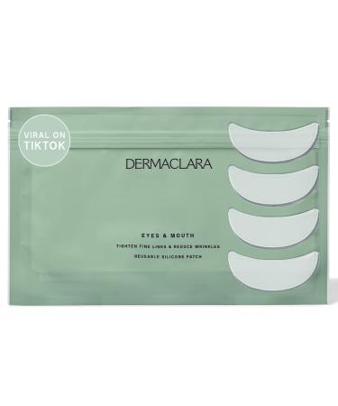 Dermaclara Siliconefusion Eyes and Mouth Patches - Reusable, Hypoallergenic, Dermatologist Tested, Medical Grade Silicone Patches for Fine Lines, Wrinkles, and Scars - Natural & Cruelty-Free - 4 ct.
