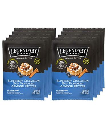 Legendary Foods Almond Butter Squeeze Packets | Blueberry Cinnamon Bun Keto Fat Bombs - 10 Pack (1oz each) | Low Carb, No Sugar Added, Vegan - Buy Online on GoSupps.com