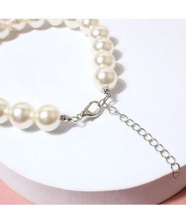 RayMinsino Adorable Pet Pearl Collar Adjustable Cat Dog Pet Necklace Jewelry Chihuahua York Girl Clothing Dress Accessories White - Buy Online on GoSupps.com
