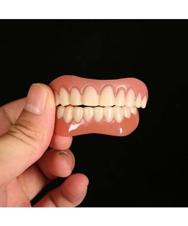 Temporary dentures White Teeth Cover up Imperfect Teeth Nature and Comfortable  Protect Your Teeth and Regain Confident Smile (1set)