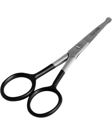 Nose Hair Scissors with Rounded Tip - Perfect for Trimming Facial, Ear, and Eyebrow Hair | Black - Buy Online on GoSupps.com