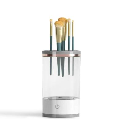 Electric Makeup Brush Cleaner Makeup Brush Cleaner with Cleaning Pad Automatic Rotating Makeup Brush Cleaner for All Brush Sizes Girlfriend Lover Wife Mom Best Gift(white)